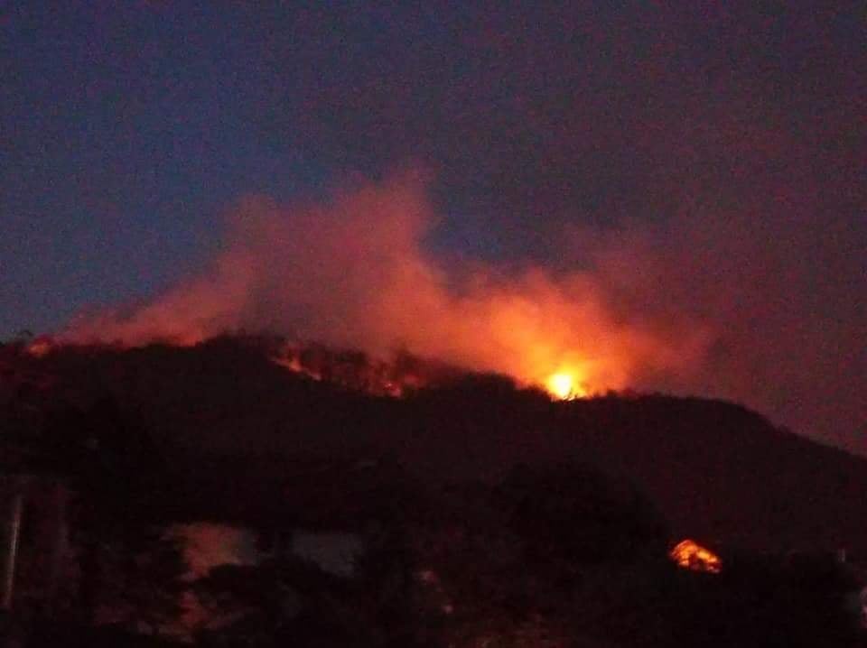 Пожарът край селата Ваксево и Фролош се е разгорял отново през нощта