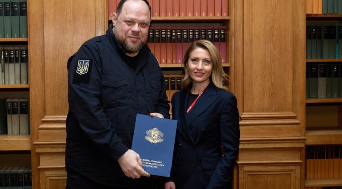 Председателят на НС Рая Назарян разговаря с председателя на Върховната рада на Украйна Руслан Стефанчук