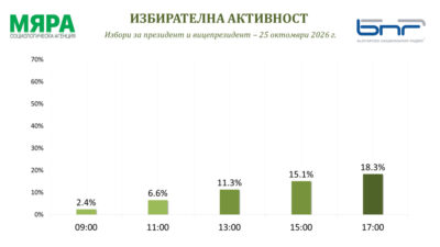 „Мяра“: Избирателната активност към 17:00 часа е 18,3%