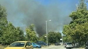 Сухи треви горяха при Ботаническата градина в Пловдив