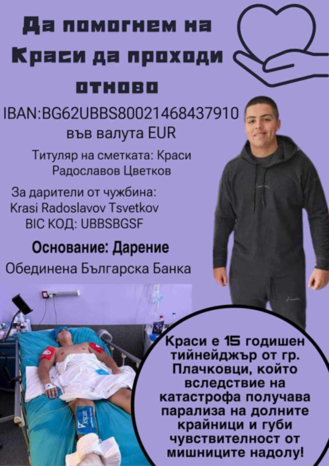 Да помогнем на Краси да проходи!