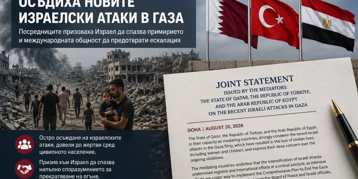 Катар, Турция и Египет осъдиха новите израелски атаки в Газа
