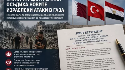 Катар, Турция и Египет осъдиха новите израелски атаки в Газа